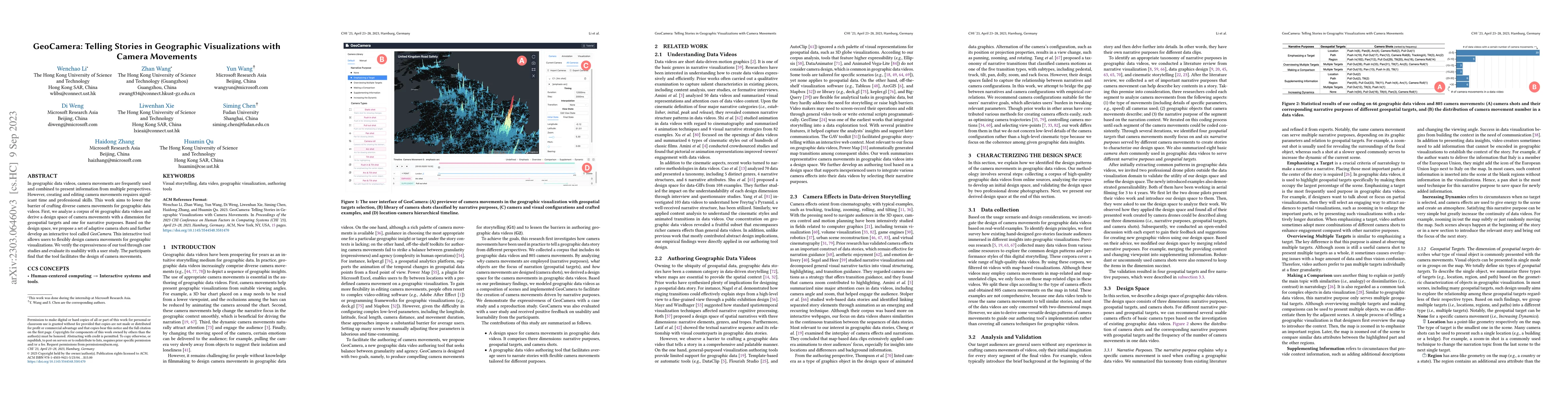 Thumbnail for GeoCamera: Telling Stories in Geographic Visualizations with Camera
  Movements