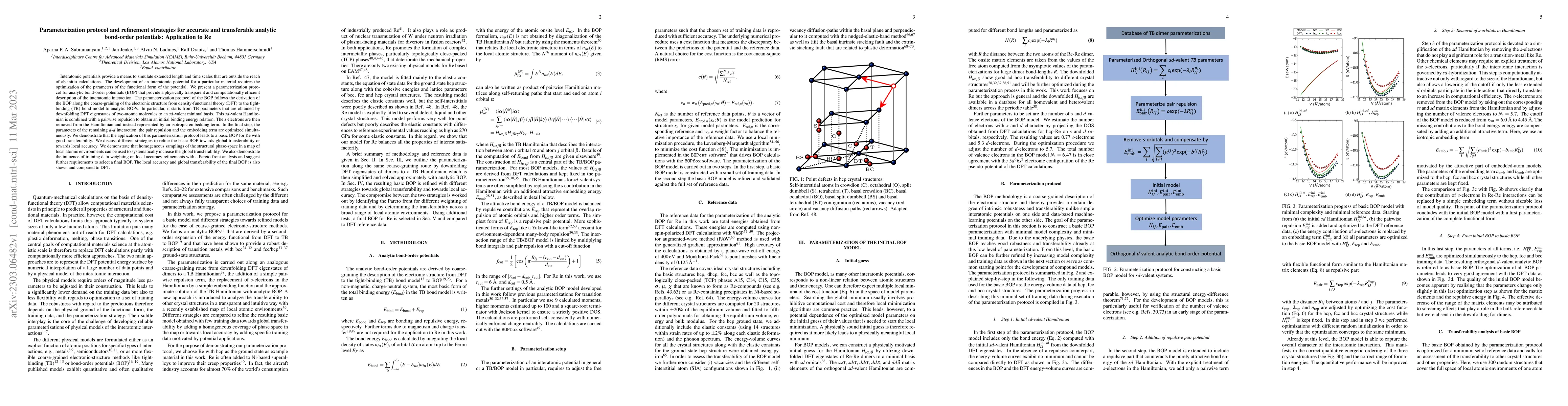 Thumbnail for Parameterization protocol and refinement strategies for accurate and
  transferable analytic bond-order potentials: Application to Re