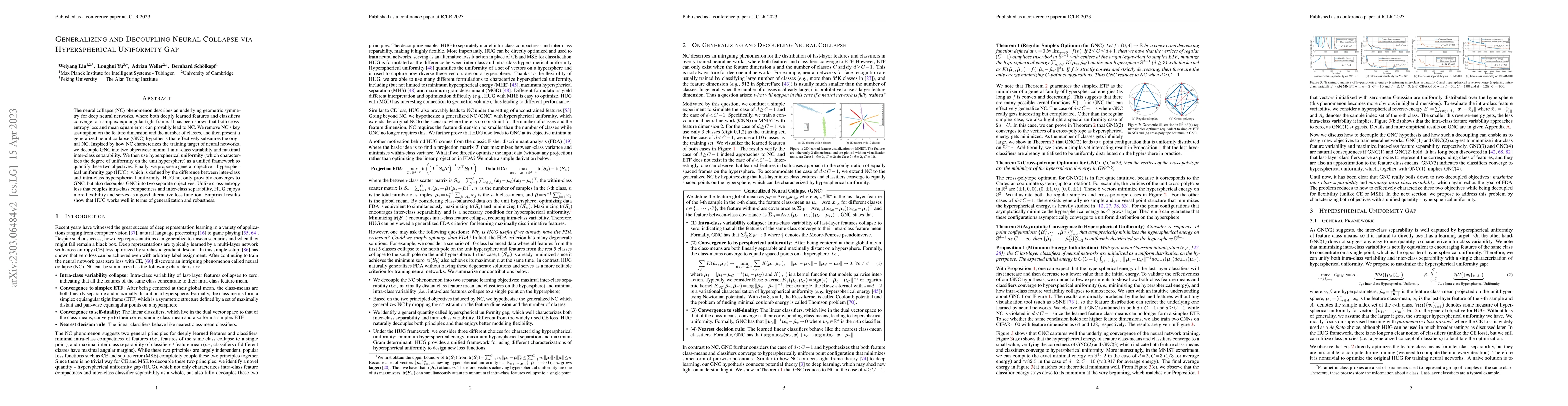 Thumbnail for Generalizing and Decoupling Neural Collapse via Hyperspherical
  Uniformity Gap