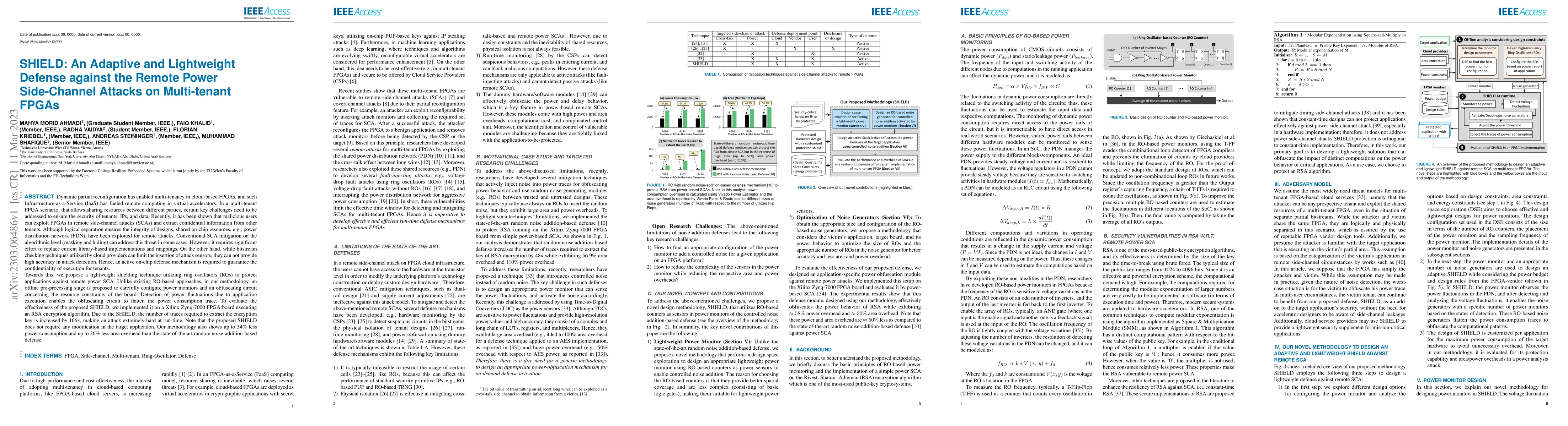 Thumbnail for SHIELD: An Adaptive and Lightweight Defense against the Remote Power
  Side-Channel Attacks on Multi-tenant FPGAs