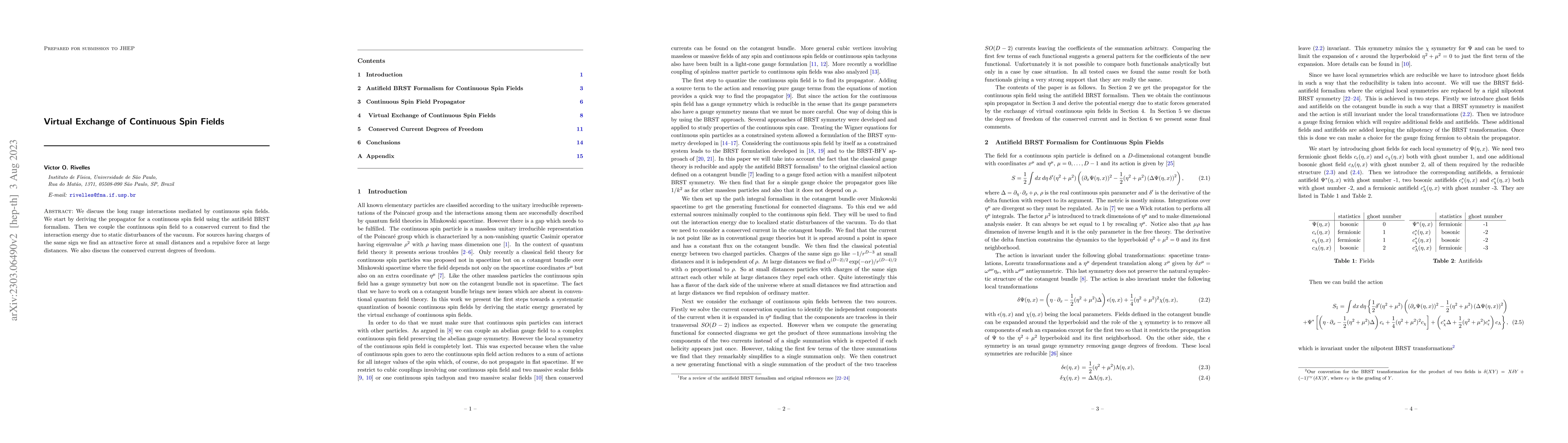 Thumbnail for Virtual Exchange of Continuous Spin Particles