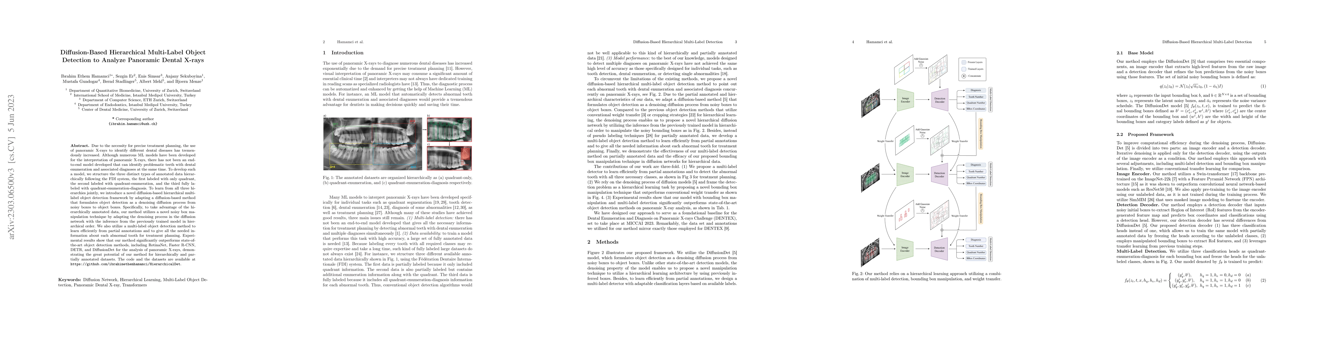 Thumbnail for Diffusion-Based Hierarchical Multi-Label Object Detection to Analyze
  Panoramic Dental X-rays