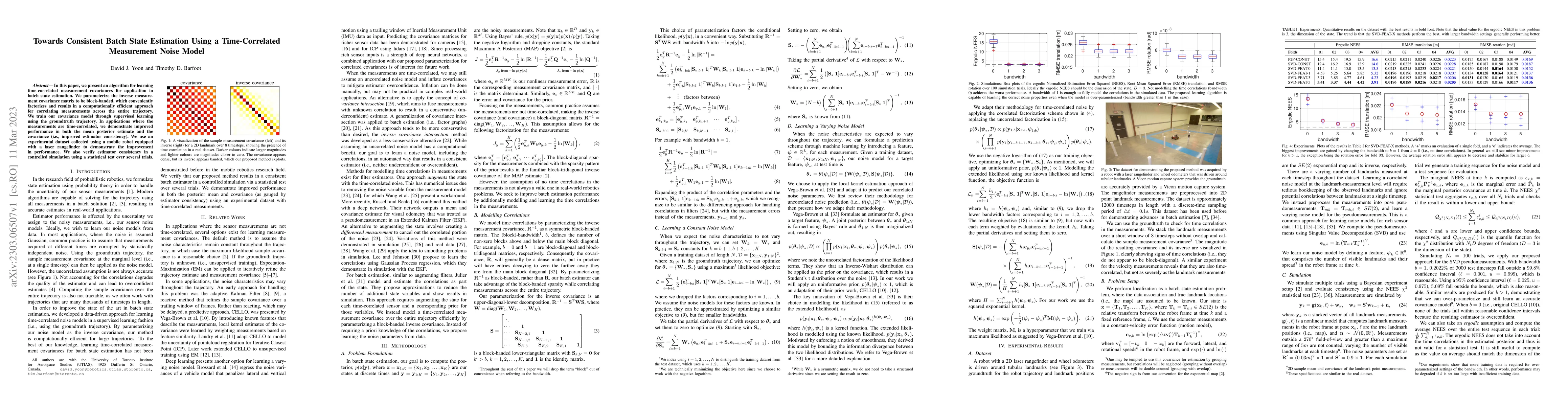Thumbnail for Towards Consistent Batch State Estimation Using a Time-Correlated
  Measurement Noise Model