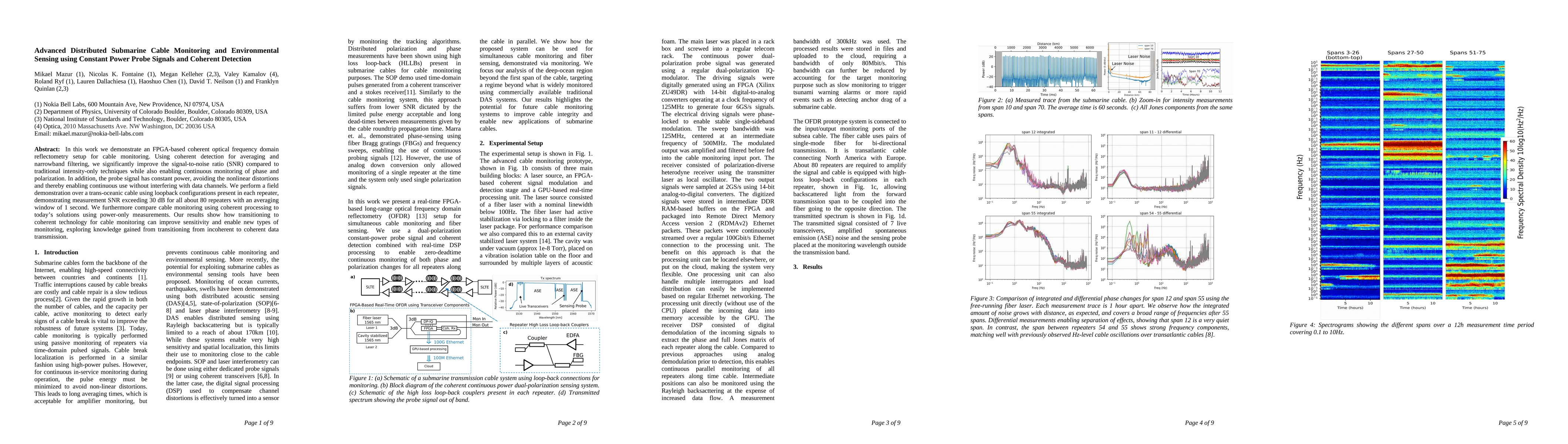 Thumbnail for Advanced Distributed Submarine Cable Monitoring and Environmental
  Sensing using Constant Power Probe Signals and Coherent Detection