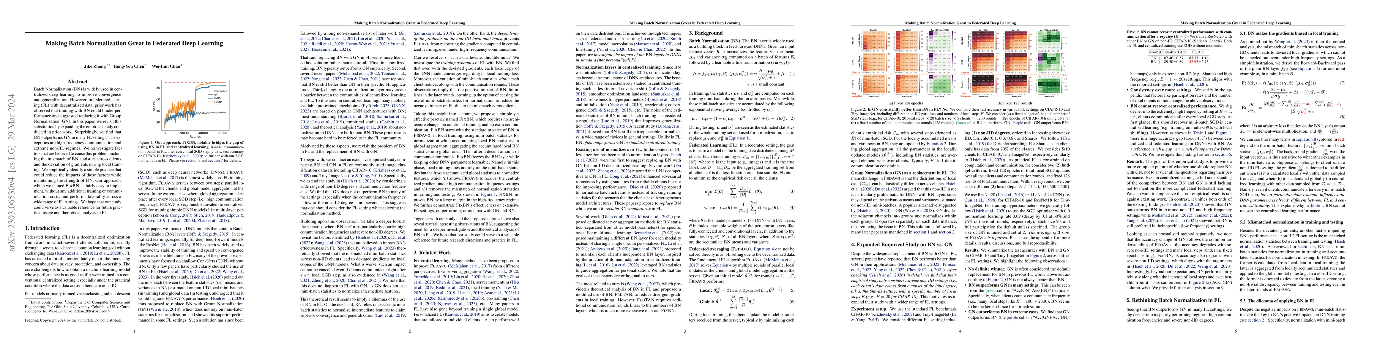 Thumbnail for Making Batch Normalization Great in Federated Deep Learning