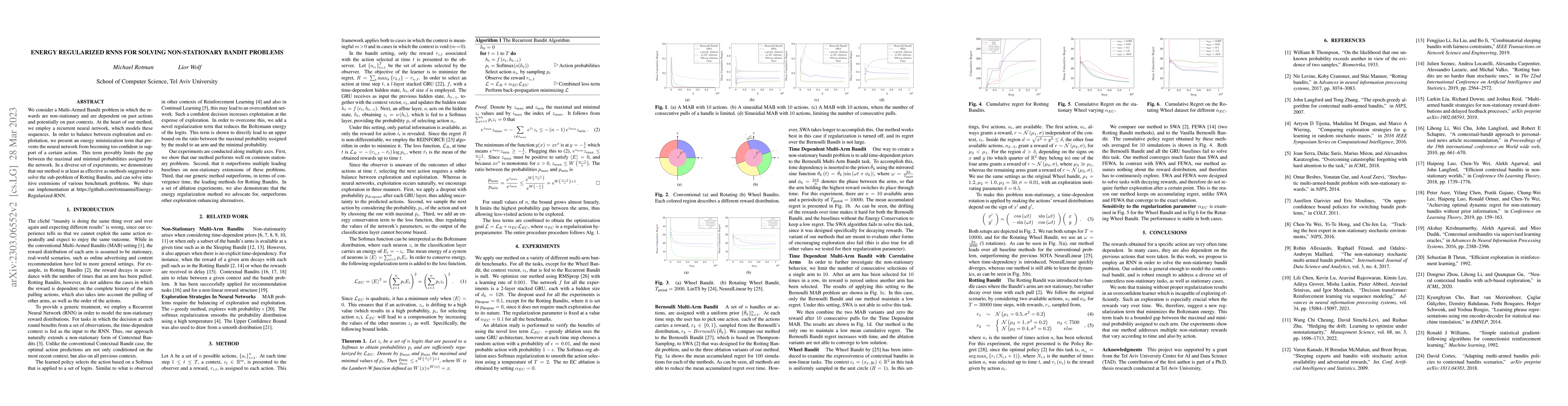 Thumbnail for Energy Regularized RNNs for Solving Non-Stationary Bandit Problems