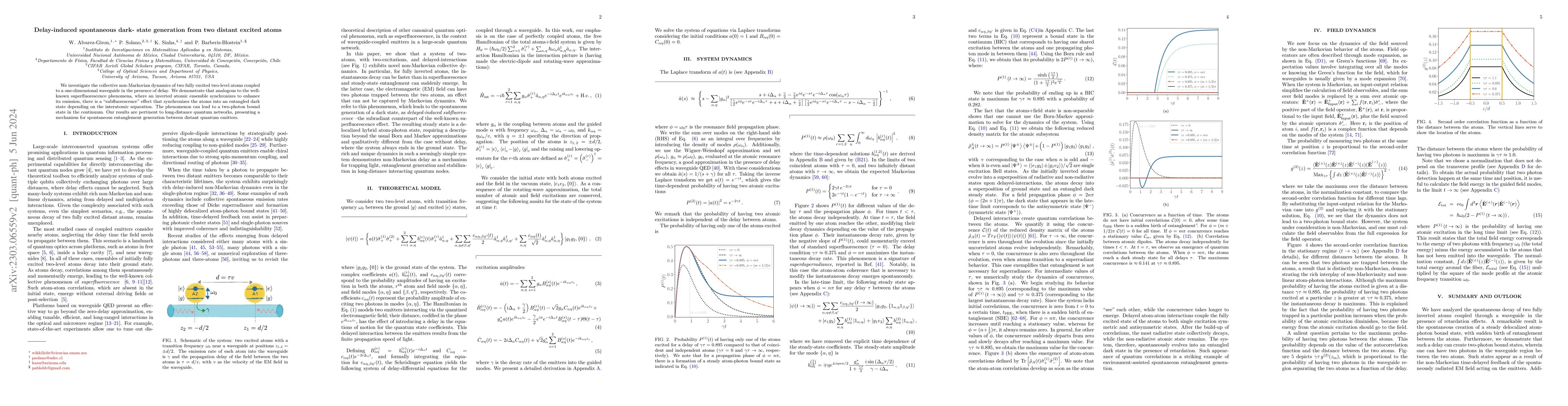 Thumbnail for Delay-induced spontaneous dark state generation from two distant excited
  atoms