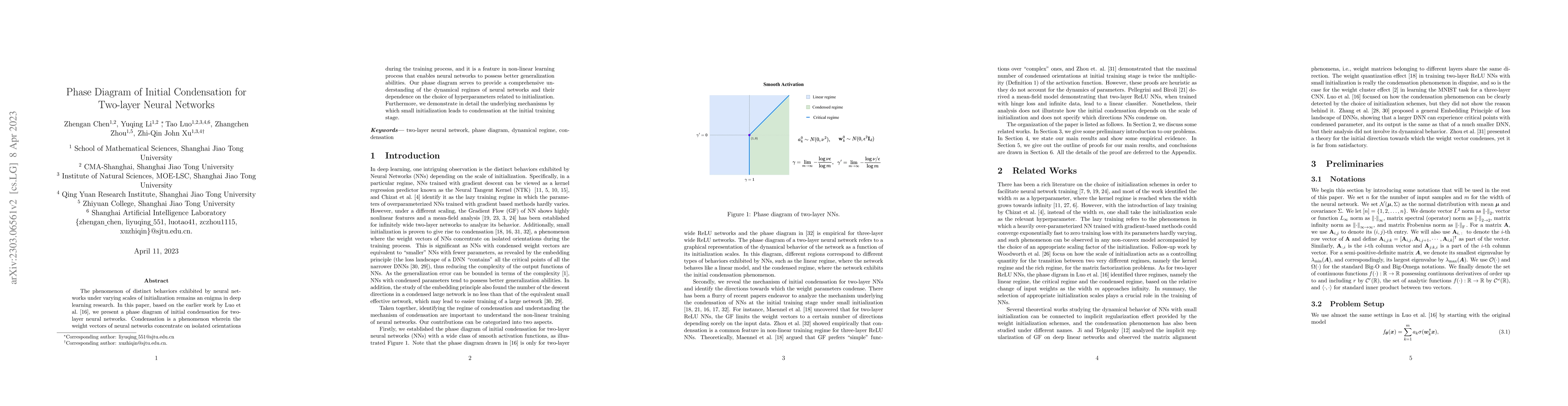 Thumbnail for Phase Diagram of Initial Condensation for Two-layer Neural Networks