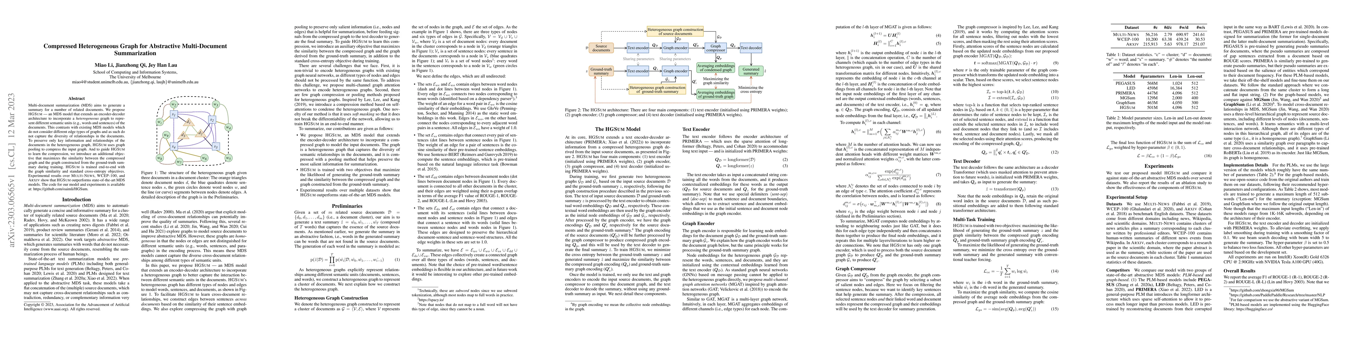 Thumbnail for Compressed Heterogeneous Graph for Abstractive Multi-Document
  Summarization
