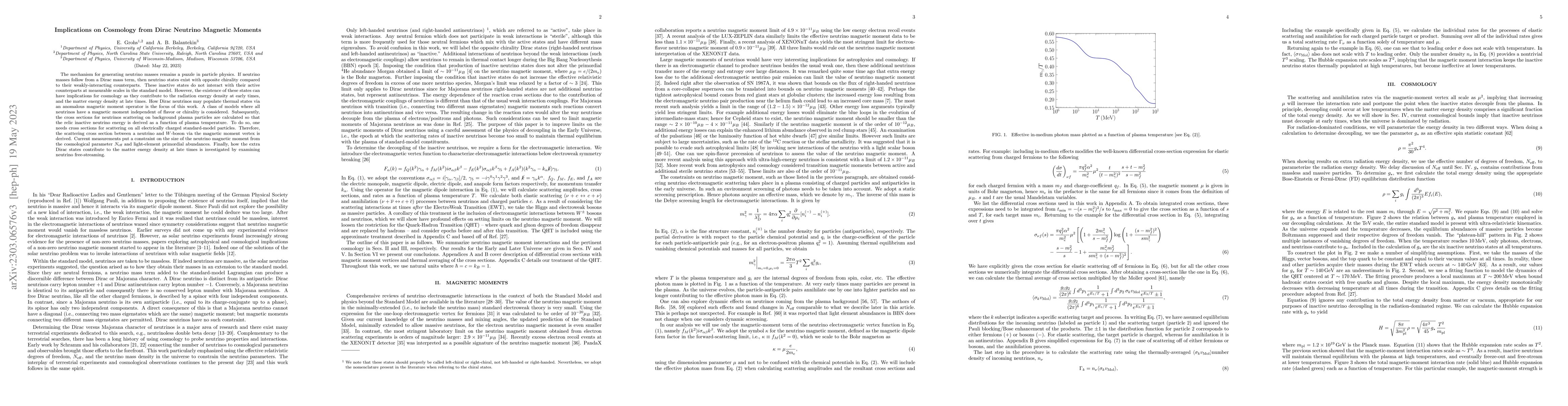 Thumbnail for Implications on Cosmology from Dirac Neutrino Magnetic Moments