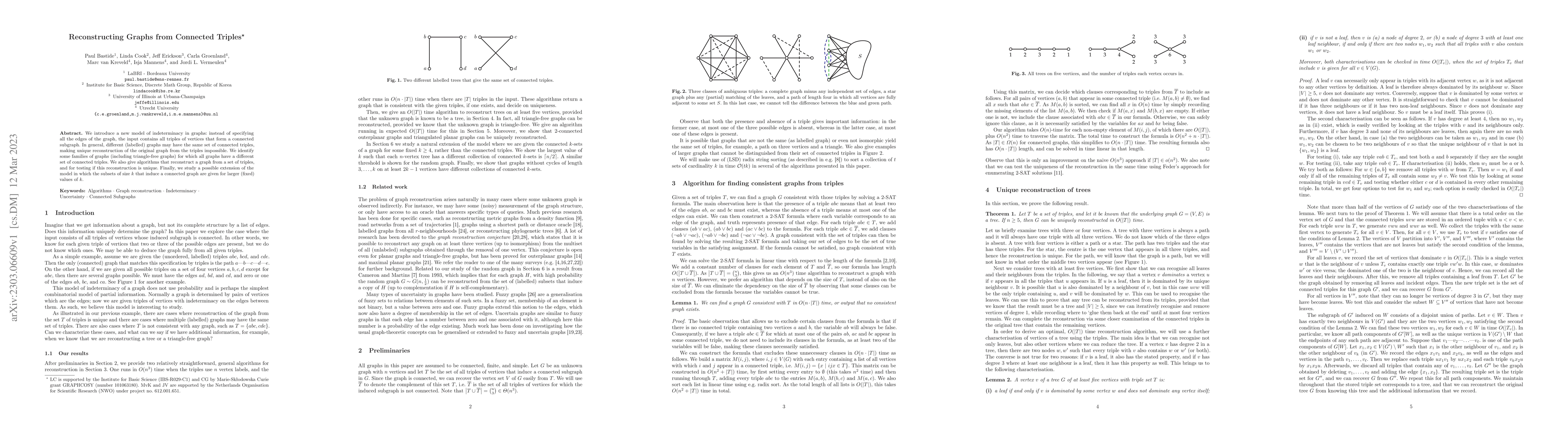 Thumbnail for Reconstructing Graphs from Connected Triples