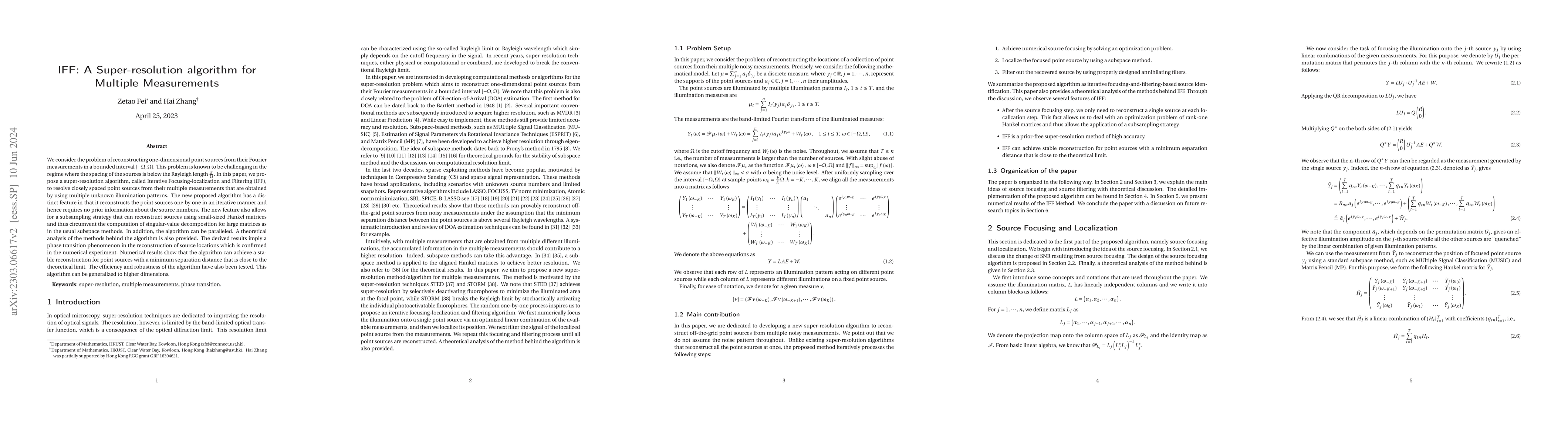 Thumbnail for IFF: A Super-resolution Algorithm for Multiple Measurements