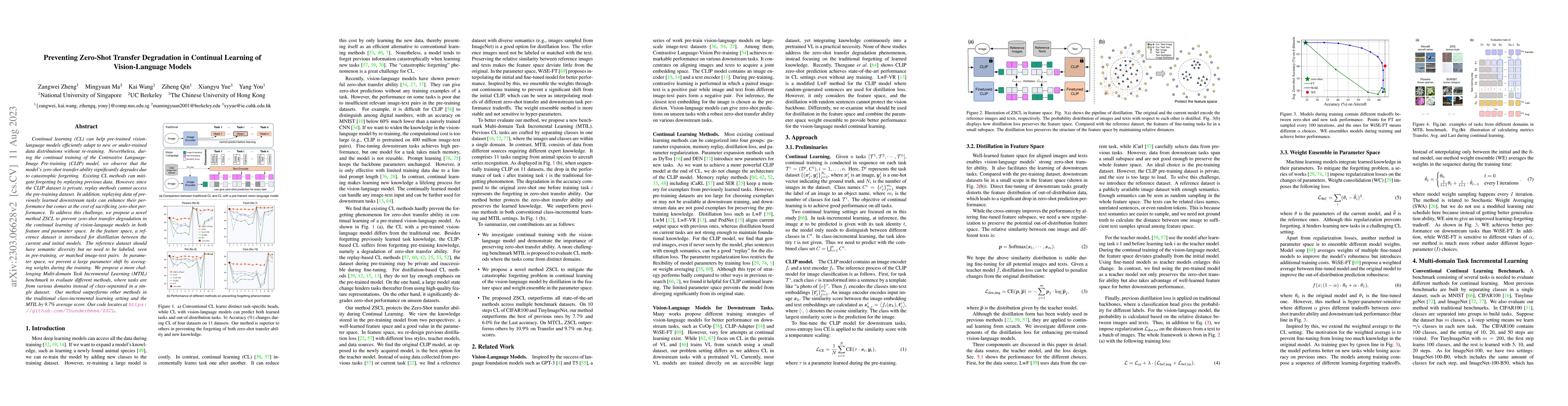 Thumbnail for Preventing Zero-Shot Transfer Degradation in Continual Learning of
  Vision-Language Models