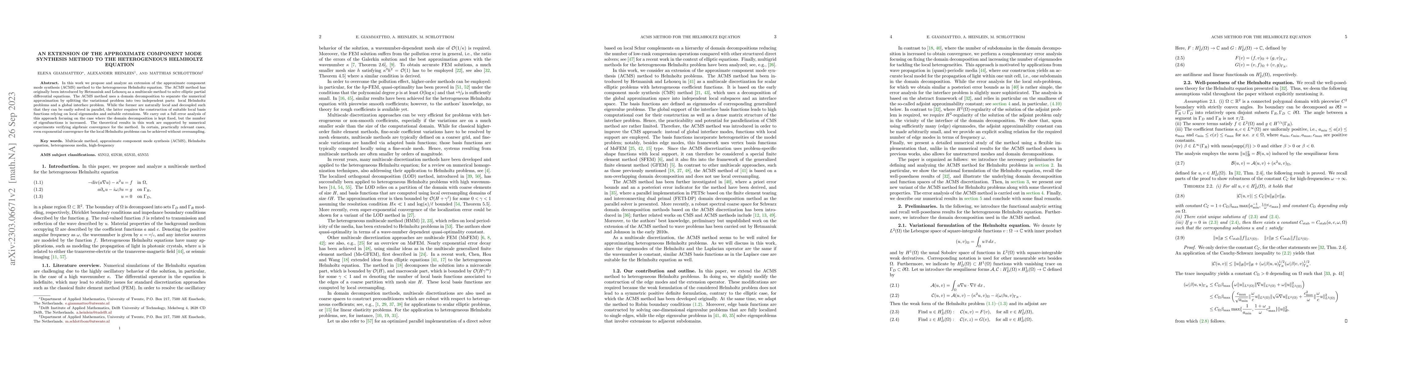 Thumbnail for An extension of the approximate component mode synthesis method to the
  heterogeneous Helmholtz equation