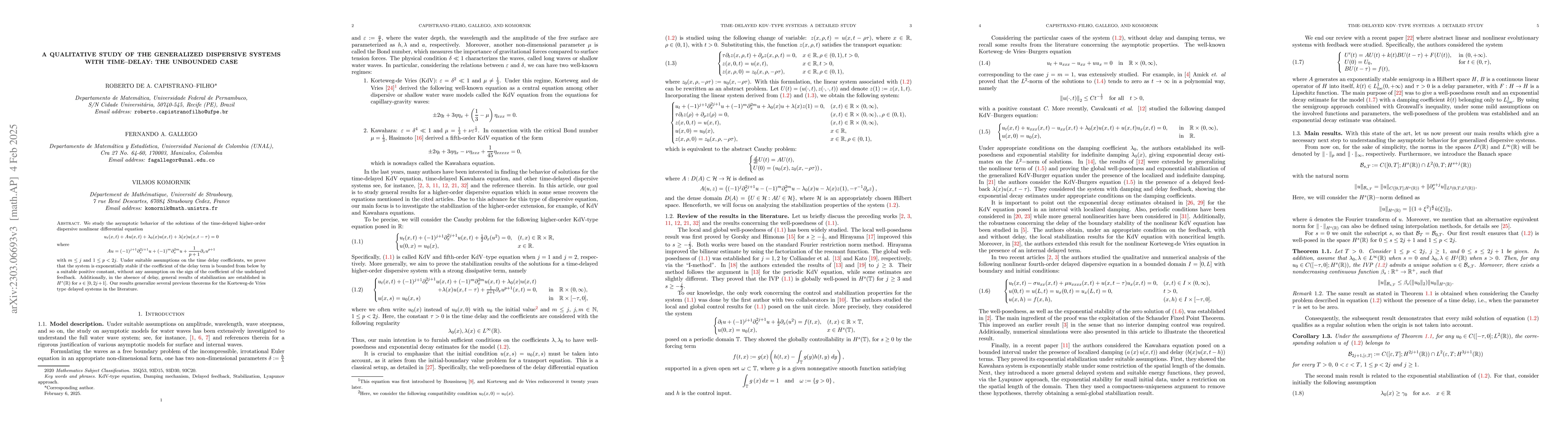 Thumbnail for A qualitative study of the generalized dispersive systems with
  time-delay: The unbounded case