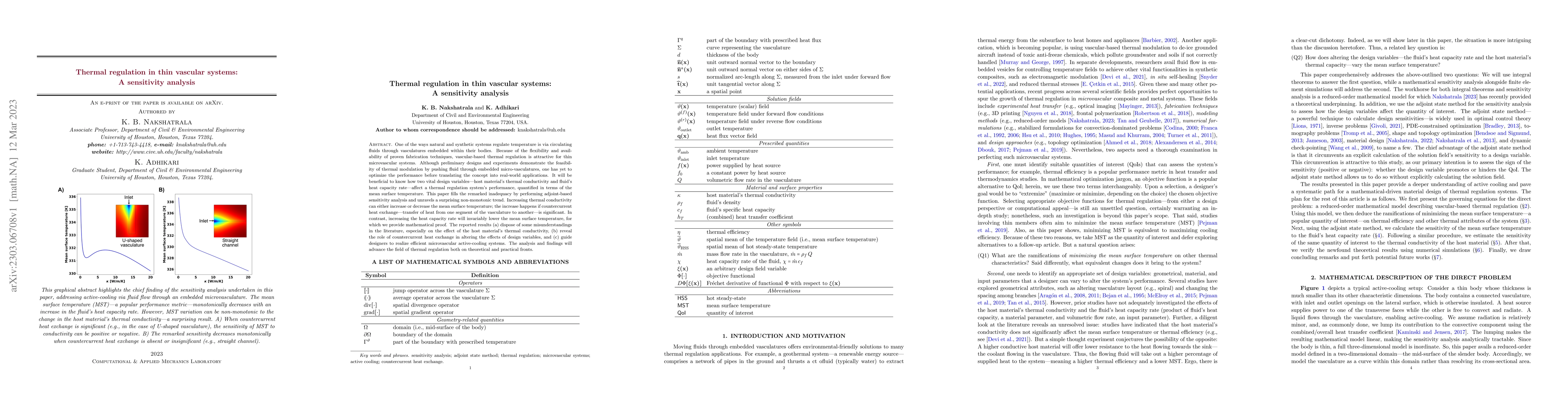 Thumbnail for Thermal regulation in thin vascular systems: A sensitivity analysis