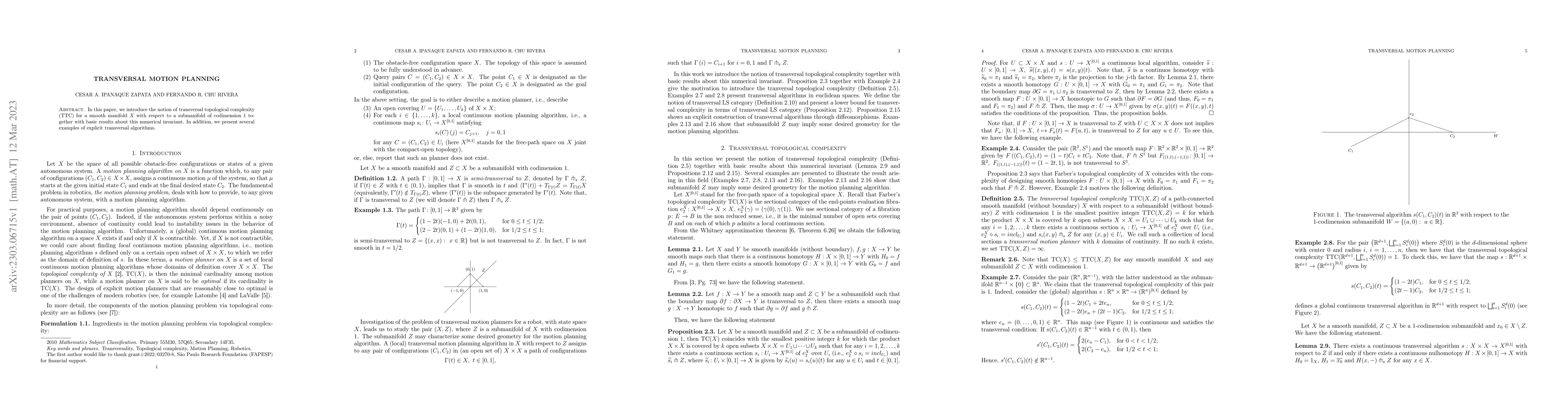 Thumbnail for Transversal motion planning