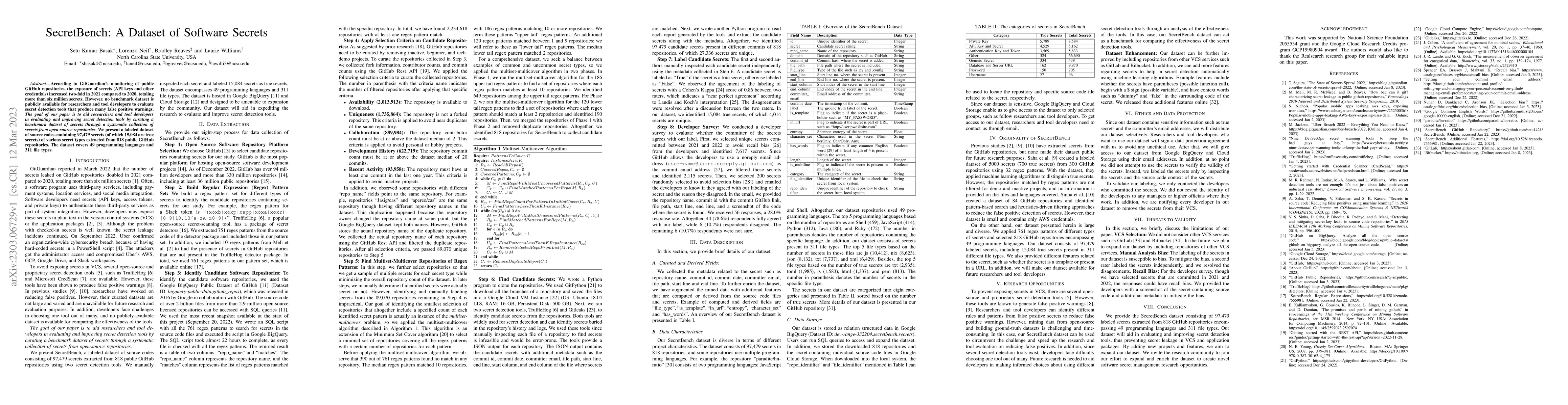Thumbnail for SecretBench: A Dataset of Software Secrets