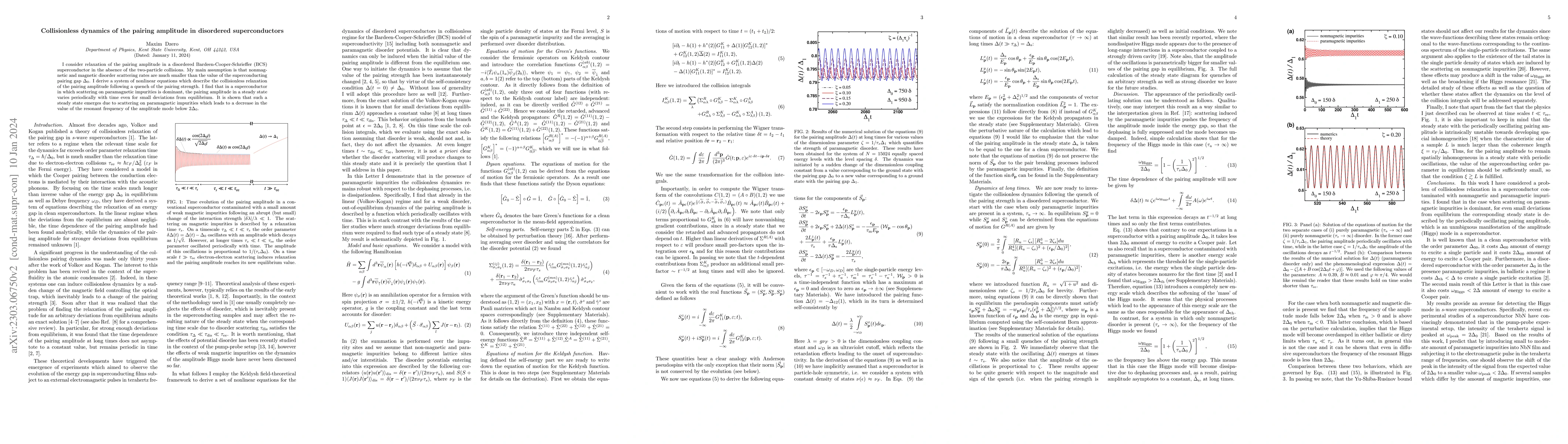 Thumbnail for Collisionless dynamics in disordered superconductors