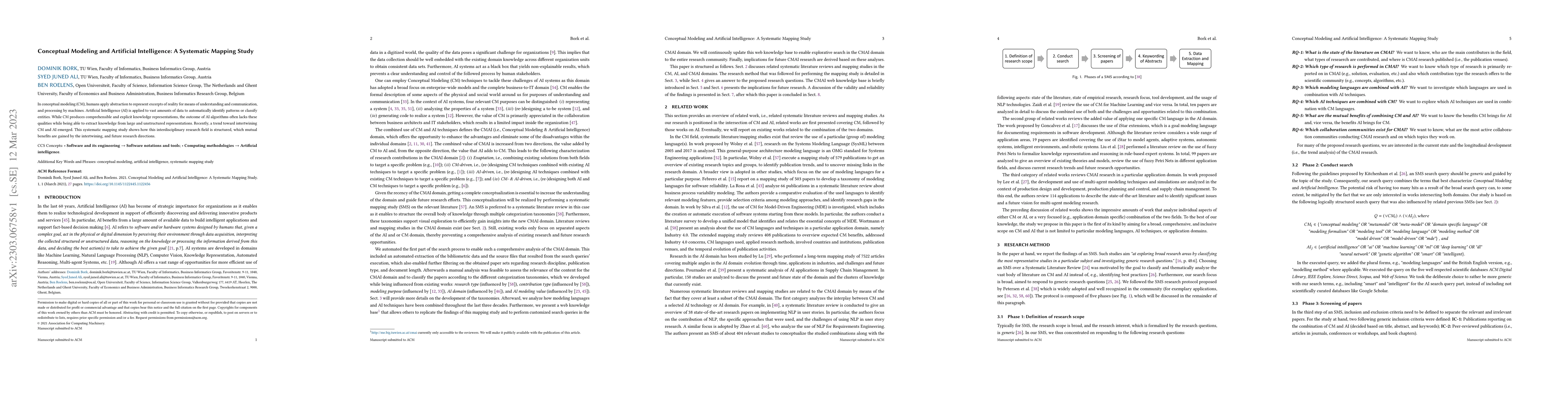 Thumbnail for Conceptual Modeling and Artificial Intelligence: A Systematic Mapping
  Study