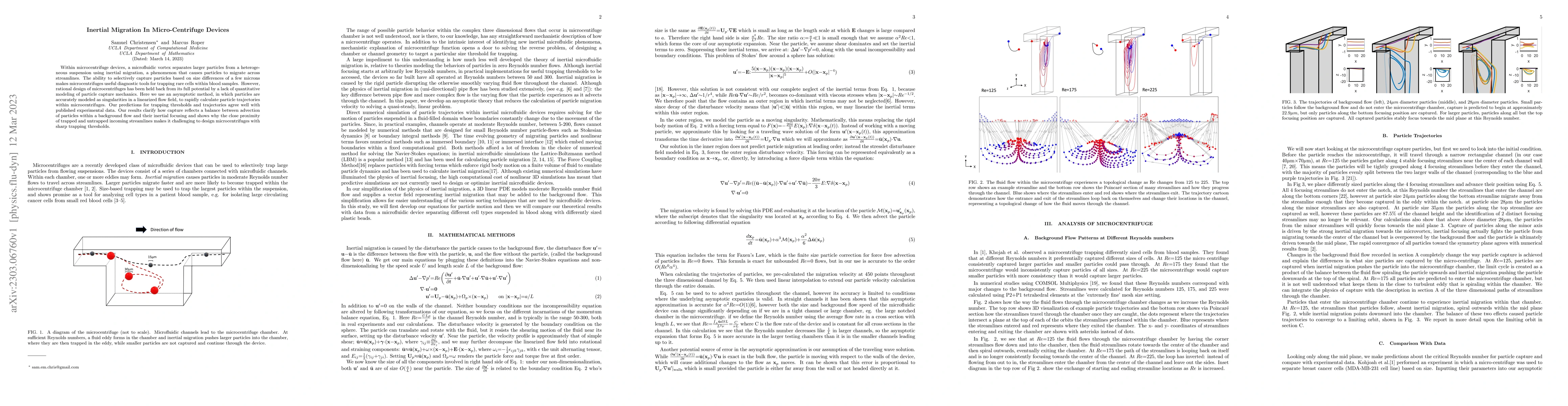 Thumbnail for Inertial Migration in Micro-Centrifuge Devices