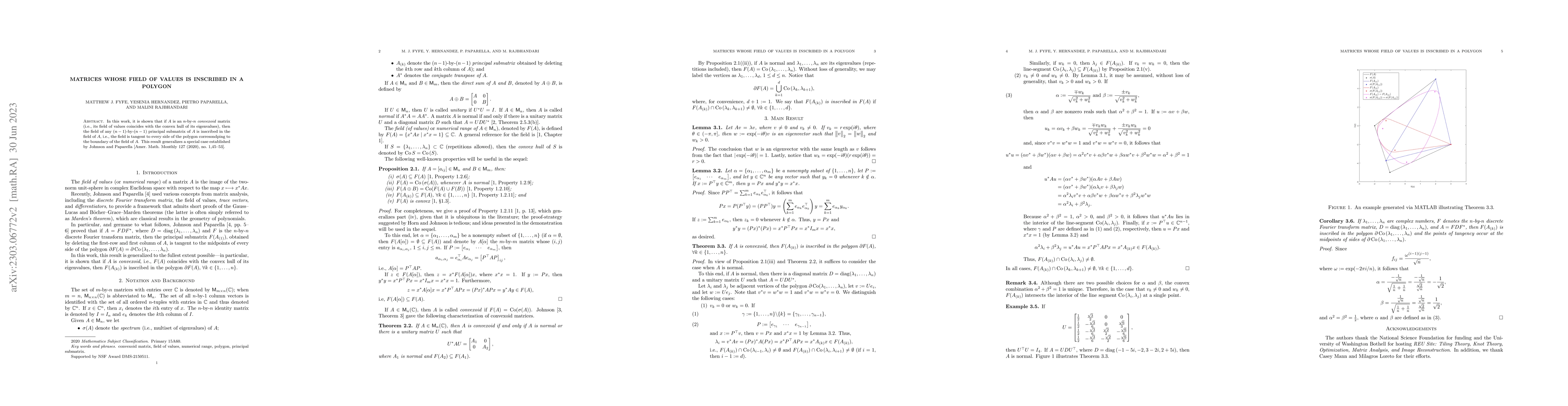 Thumbnail for Matrices whose field of values is inscribed in a polygon