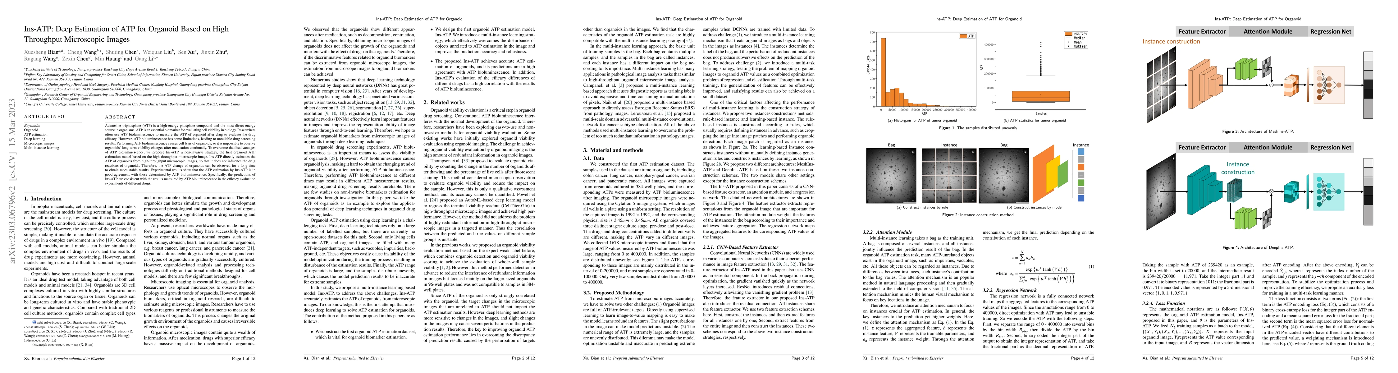 Thumbnail for Ins-ATP: Deep Estimation of ATP for Organoid Based on High Throughput
  Microscopic Images