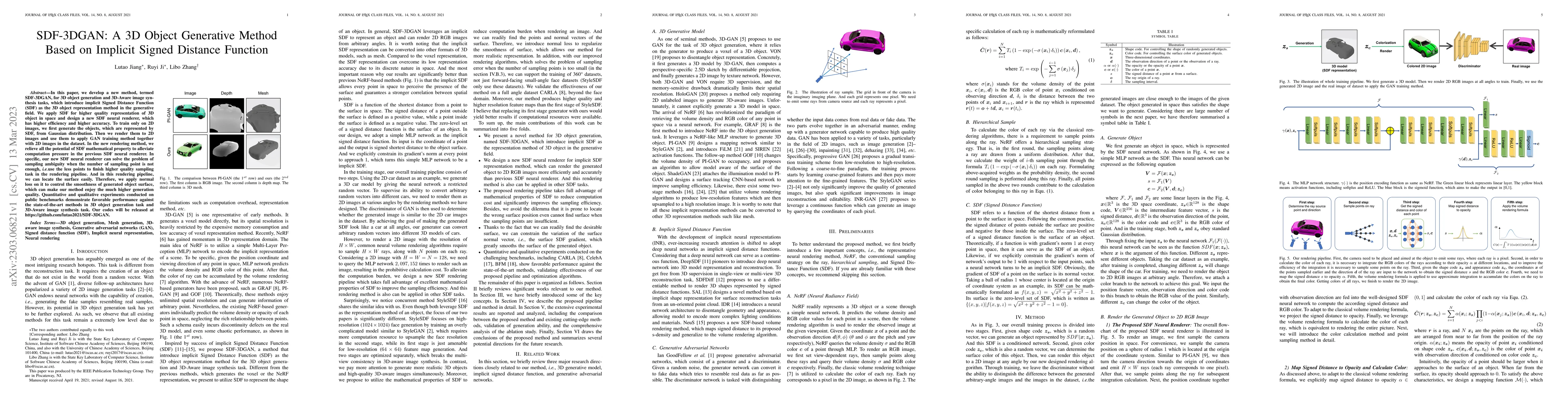 Thumbnail for SDF-3DGAN: A 3D Object Generative Method Based on Implicit Signed
  Distance Function