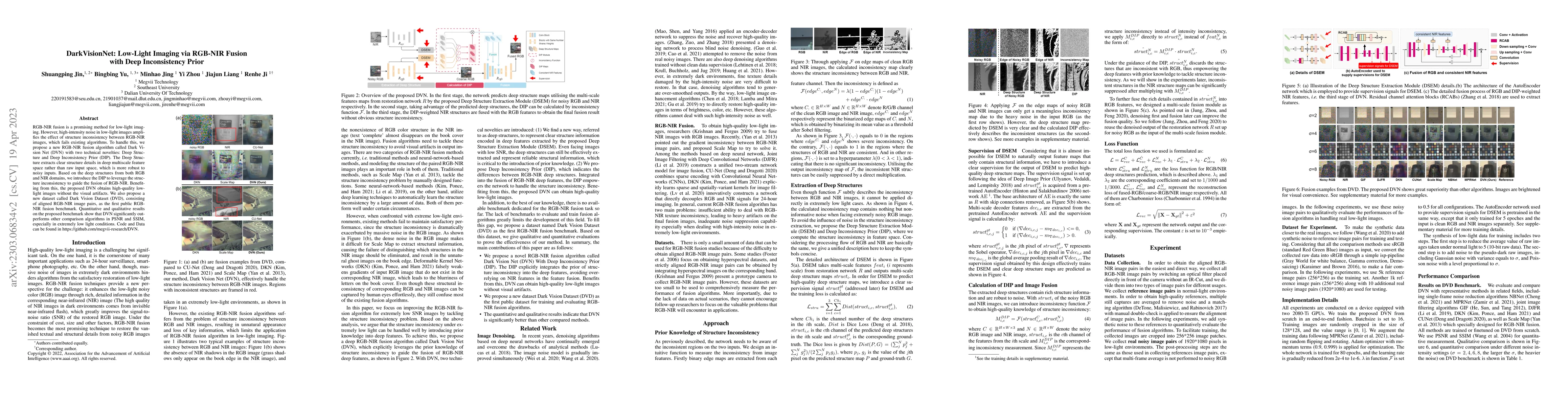 Thumbnail for DarkVisionNet: Low-Light Imaging via RGB-NIR Fusion with Deep
  Inconsistency Prior