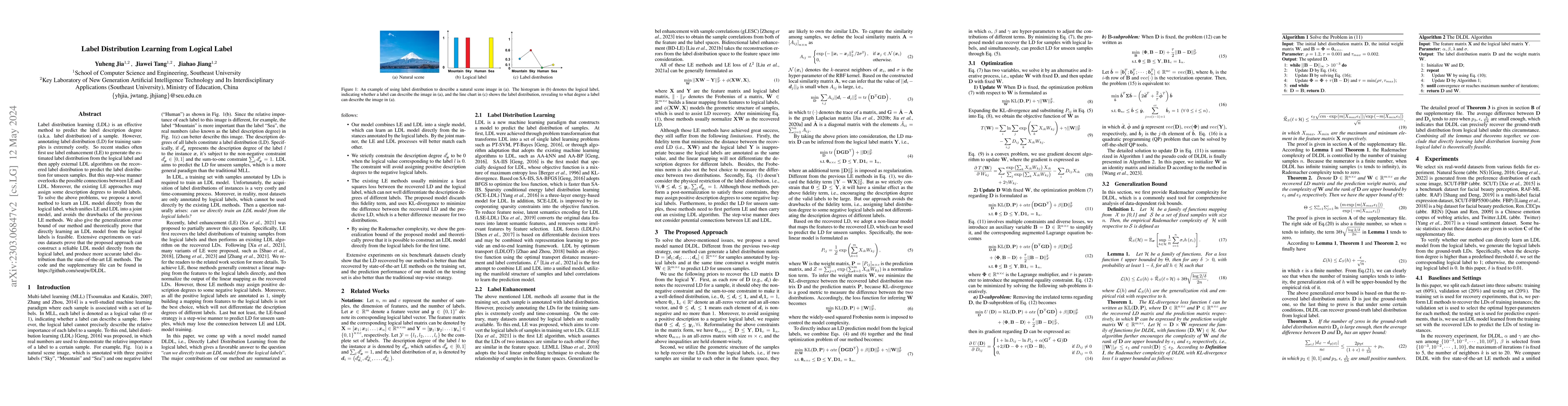 Thumbnail for Label Distribution Learning from Logical Label