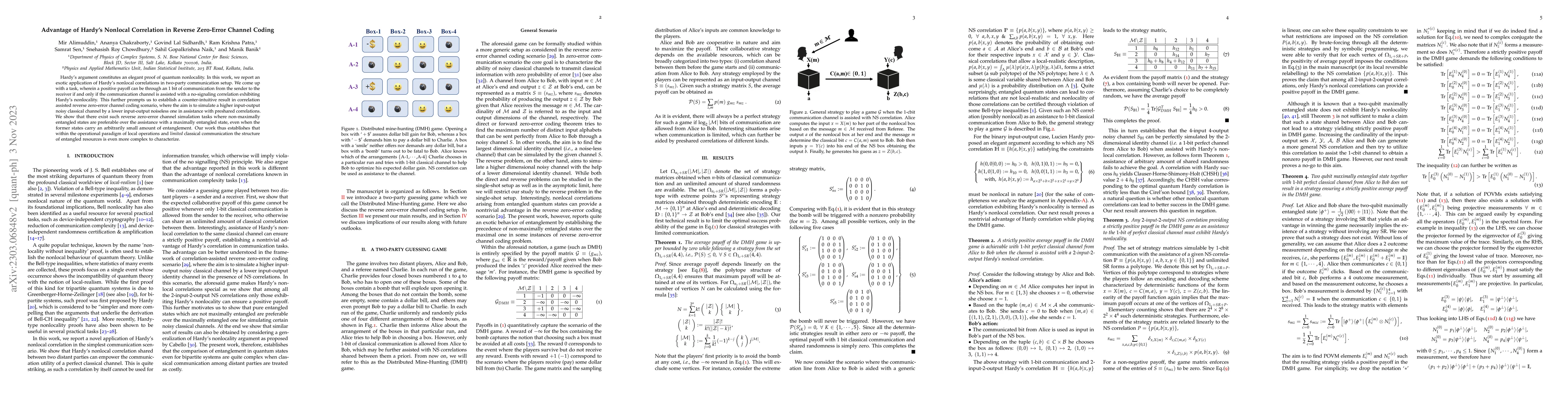 Thumbnail for Advantage of Hardy's Nonlocal Correlation in Reverse Zero-Error Channel
  Coding