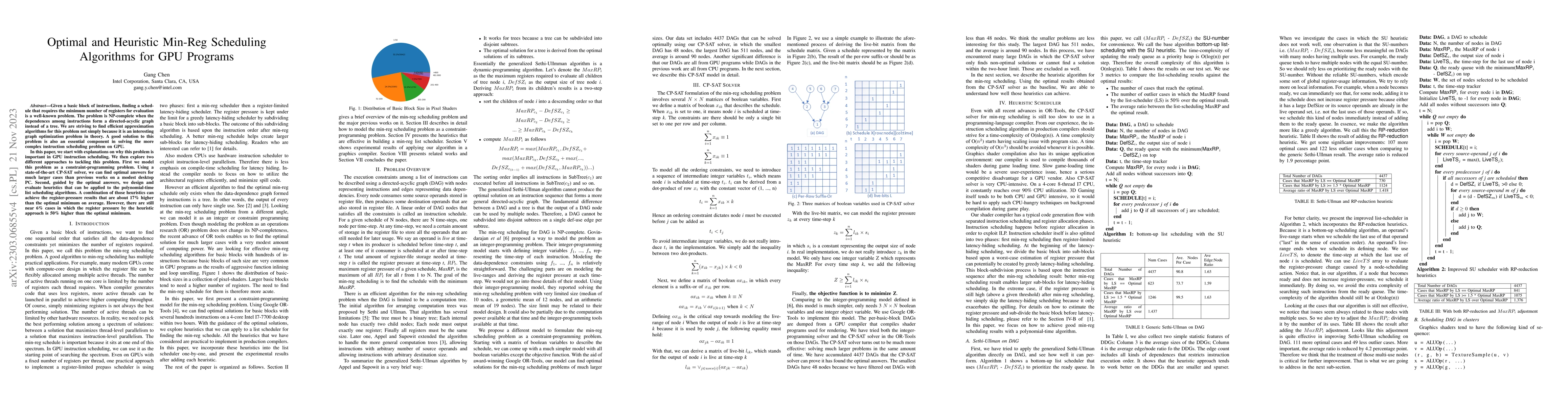 Thumbnail for Optimal and Heuristic Min-Reg Scheduling Algorithms for GPU Programs