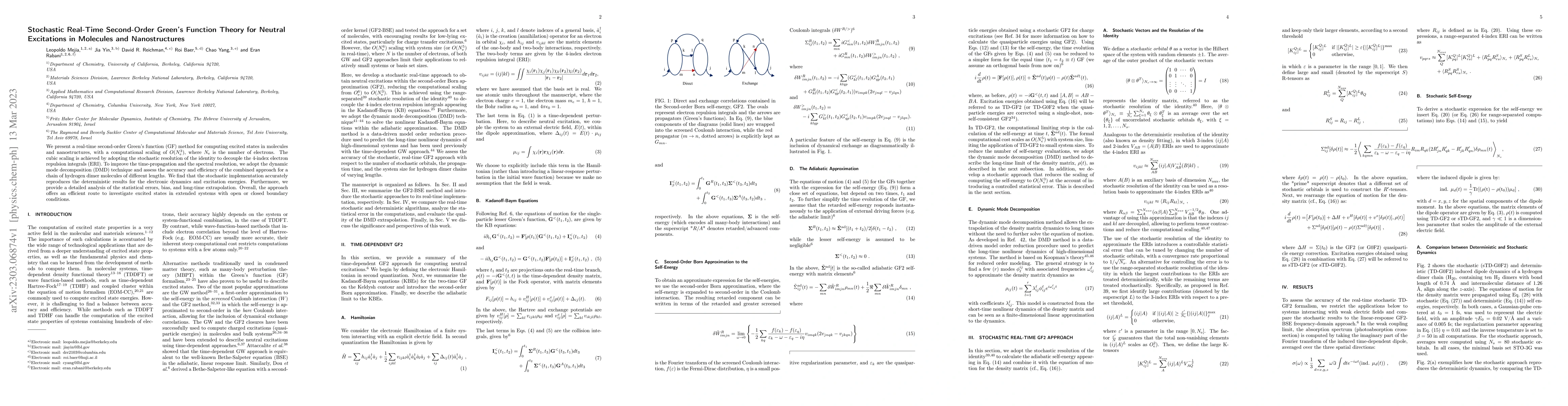 Thumbnail for Stochastic Real-Time Second-Order Green's Function Theory for Neutral
  Excitations in Molecules and Nanostructures