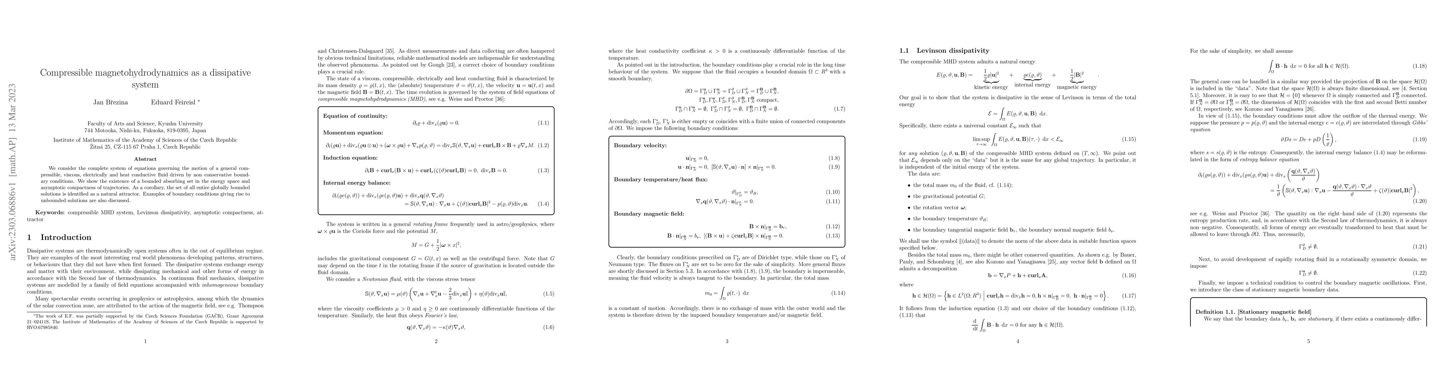 Thumbnail for Compressible magnetohydrodynamics as a dissipative system