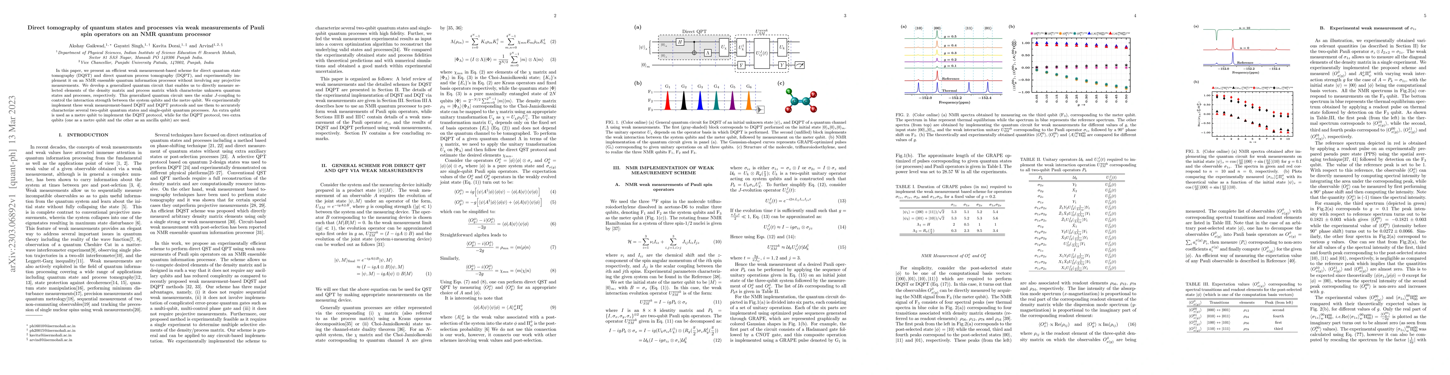 Thumbnail for Direct tomography of quantum states and processes via weak measurements
  of Pauli spin operators on an NMR quantum processor
