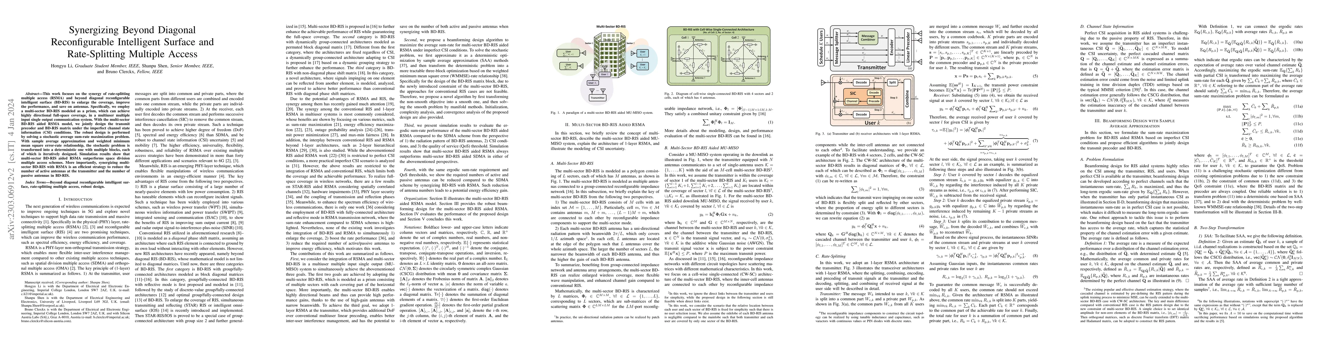 Thumbnail for Synergizing Beyond Diagonal Reconfigurable Intelligent Surface and
  Rate-Splitting Multiple Access