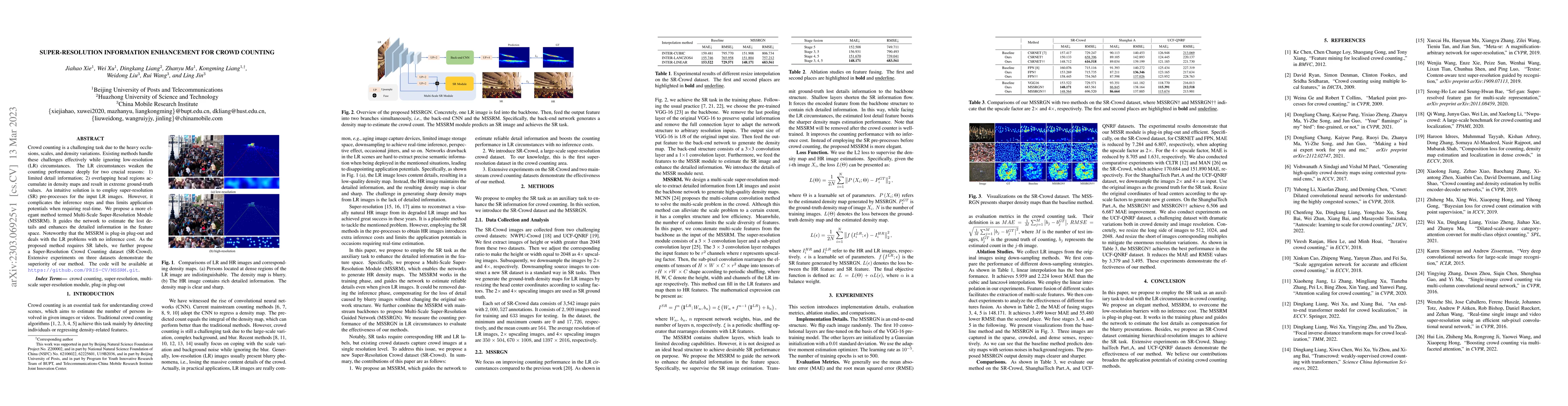 Thumbnail for Super-Resolution Information Enhancement For Crowd Counting