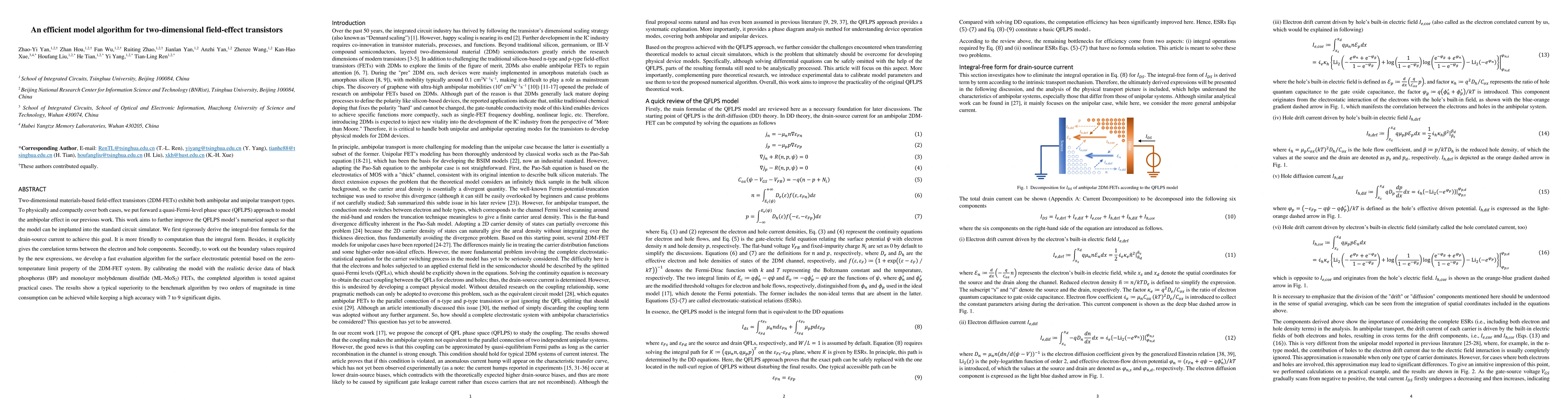Thumbnail for An efficient model algorithm for two-dimensional field-effect
  transistors