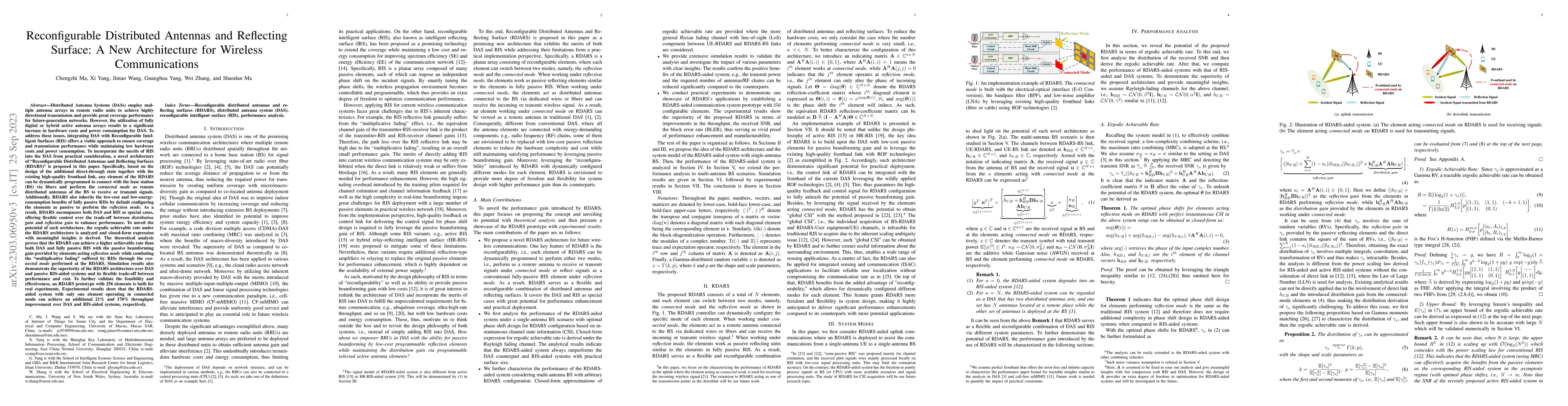 Thumbnail for Reconfigurable Distributed Antennas and Reflecting Surface: A New
  Architecture for Wireless Communications