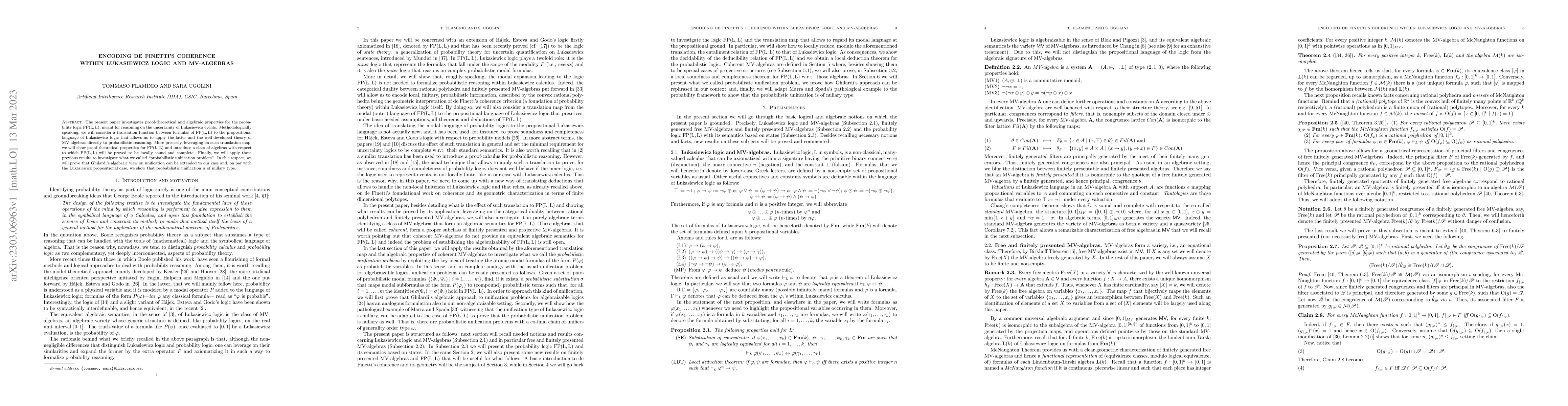 Thumbnail for Encoding de Finetti's coherence within Lukasiewicz logic and MV-algebras