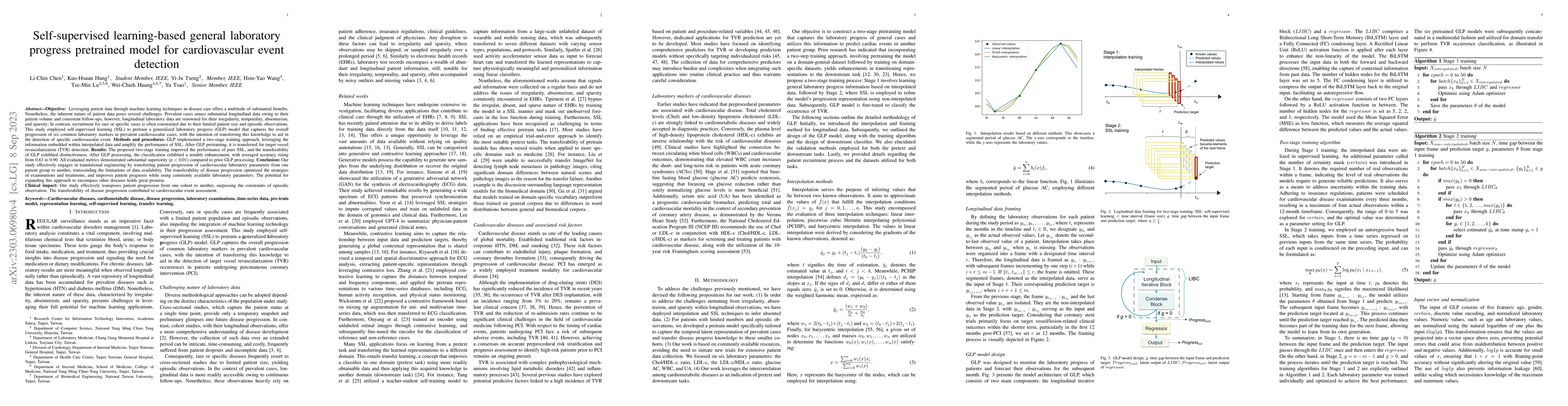 Thumbnail for Self-supervised learning-based general laboratory progress pretrained
  model for cardiovascular event detection