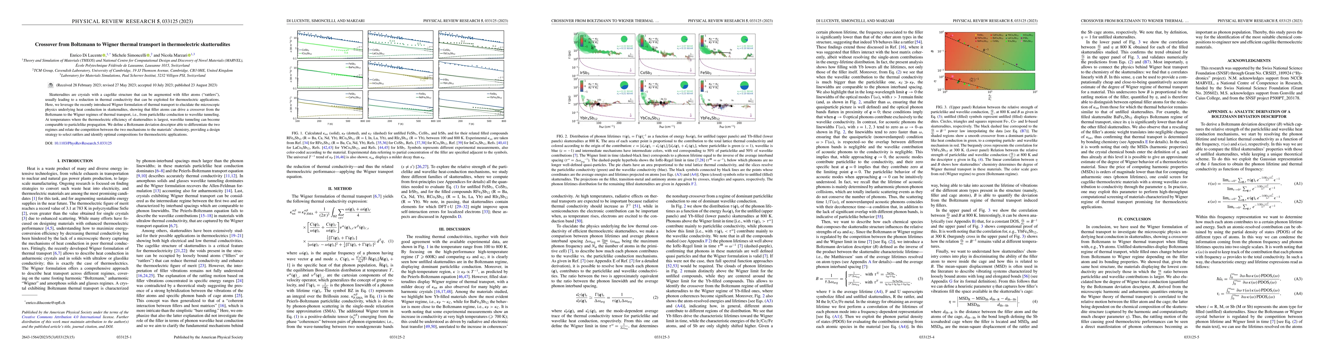 Thumbnail for Crossover from Boltzmann to Wigner thermal transport in thermoelectric
  skutterudites