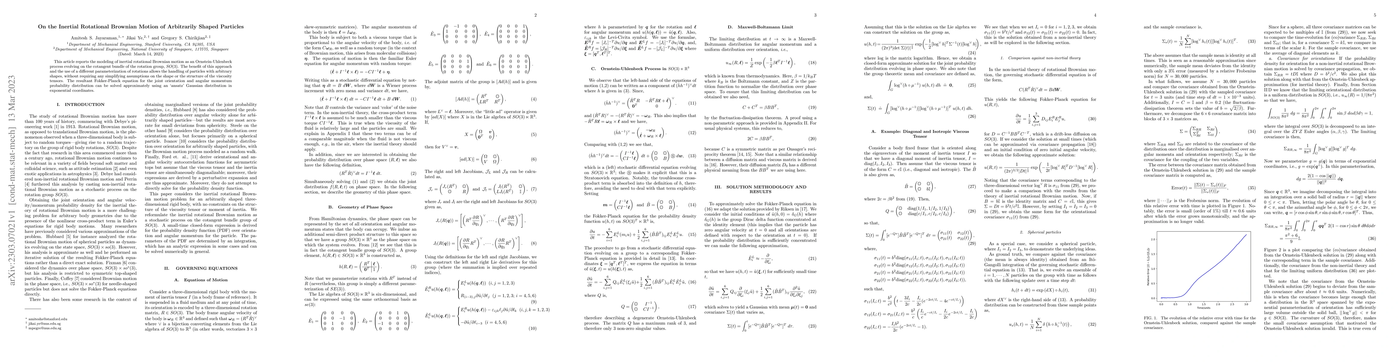 Thumbnail for On the Inertial Rotational Brownian Motion of Arbitrarily Shaped
  Particles