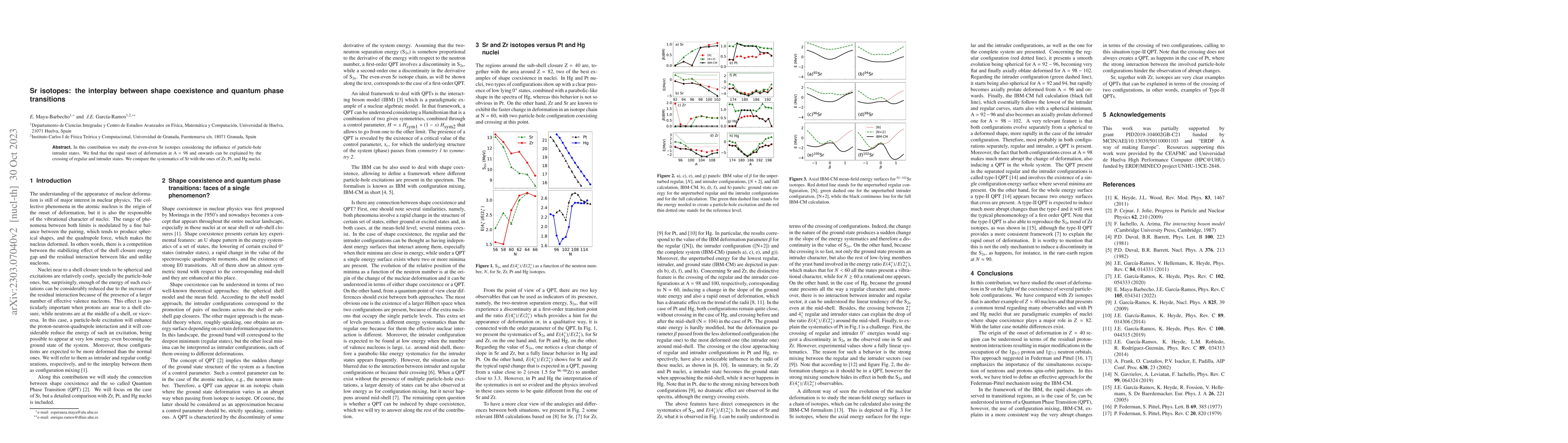 Thumbnail for Sr isotopes: the interplay between shape coexistence and quantum phase
  transitions
