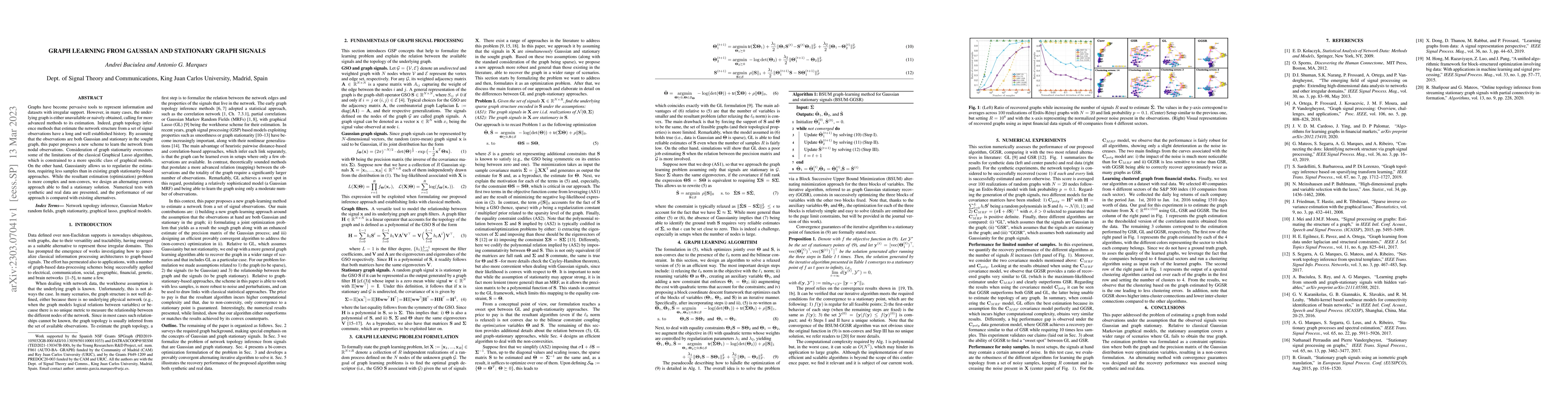 Thumbnail for Graph Learning from Gaussian and Stationary Graph Signals