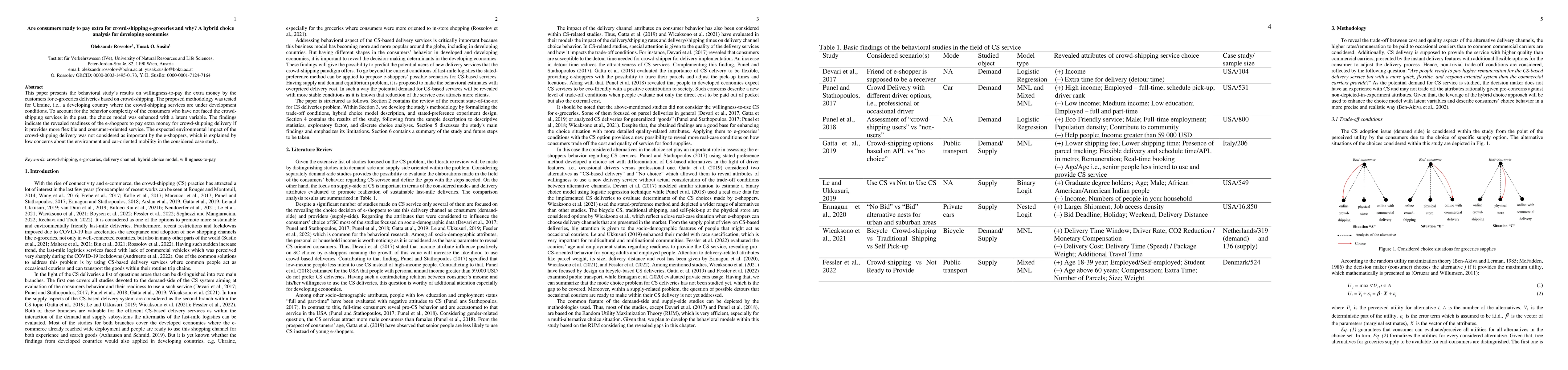 Thumbnail for Are consumers ready to pay extra for crowd-shipping e-groceries and why?
  A hybrid choice analysis for developing economies