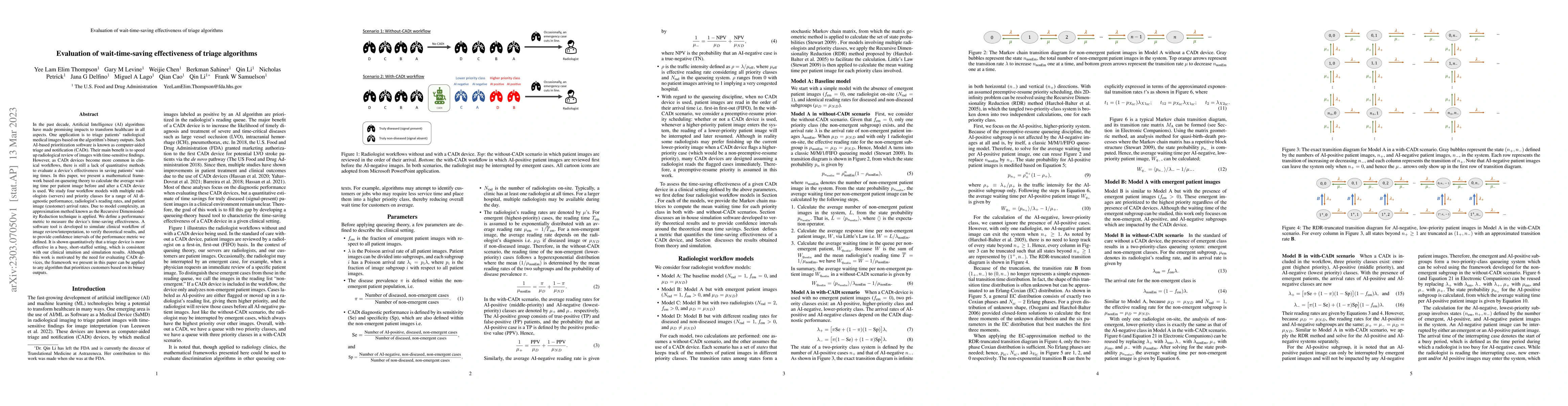 Thumbnail for Evaluation of wait time saving effectiveness of triage algorithms