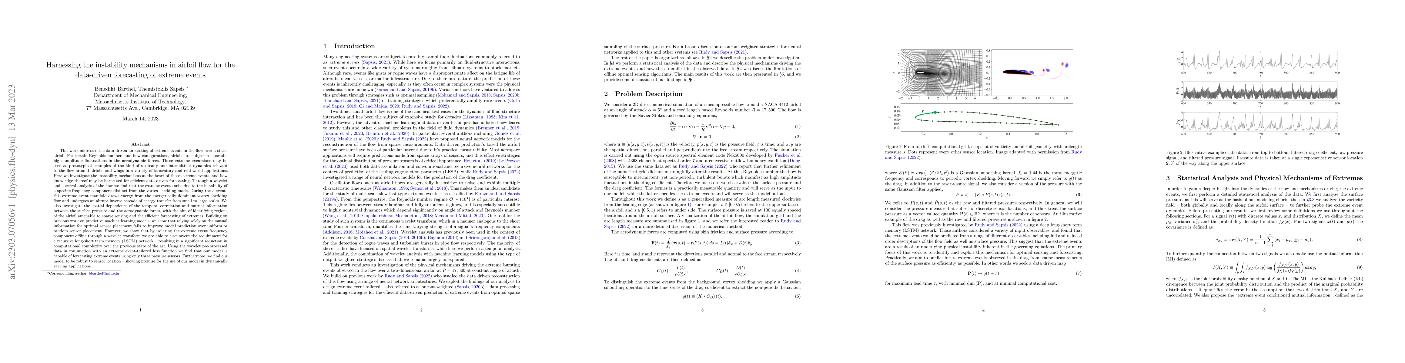 Thumbnail for Harnessing the instability mechanisms in airfoil flow for the
  data-driven forecasting of extreme events
