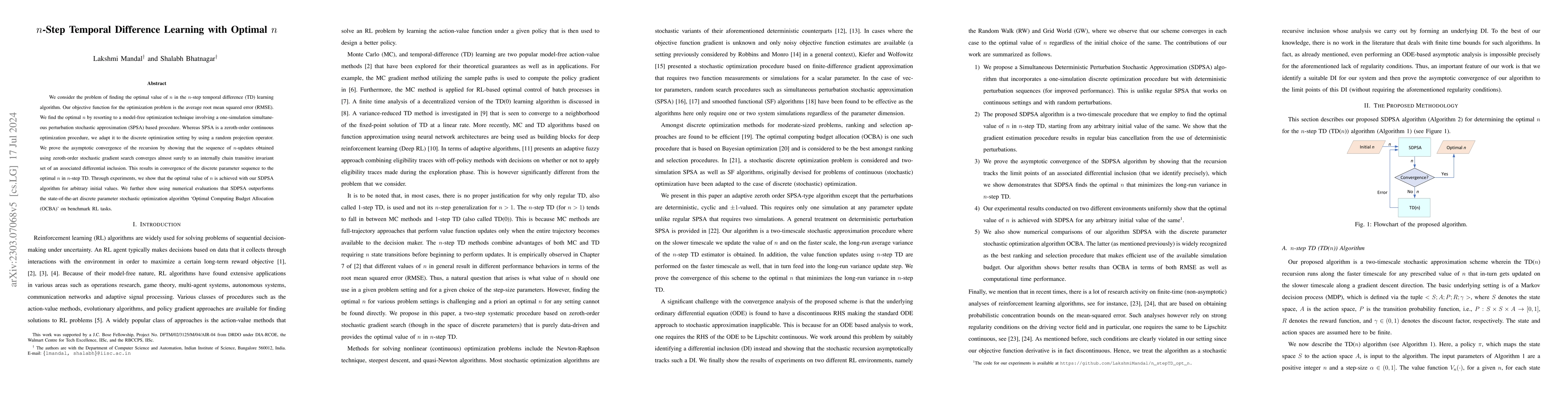 Thumbnail for n-Step Temporal Difference Learning with Optimal n