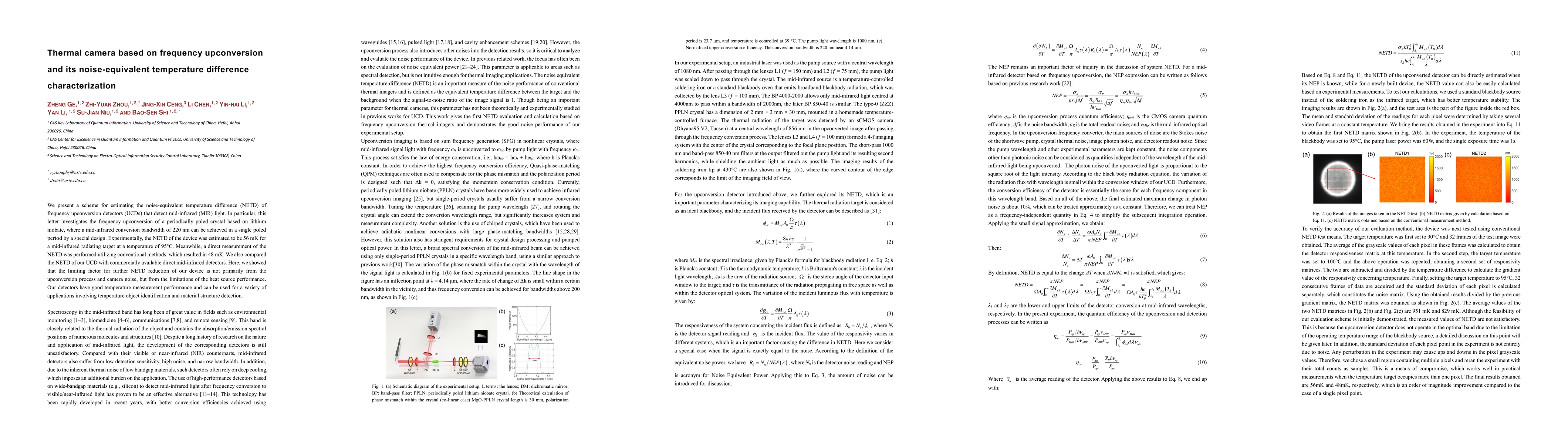 Thumbnail for Thermal camera based on frequency upconversion and its noise-equivalent
  temperature difference characterization